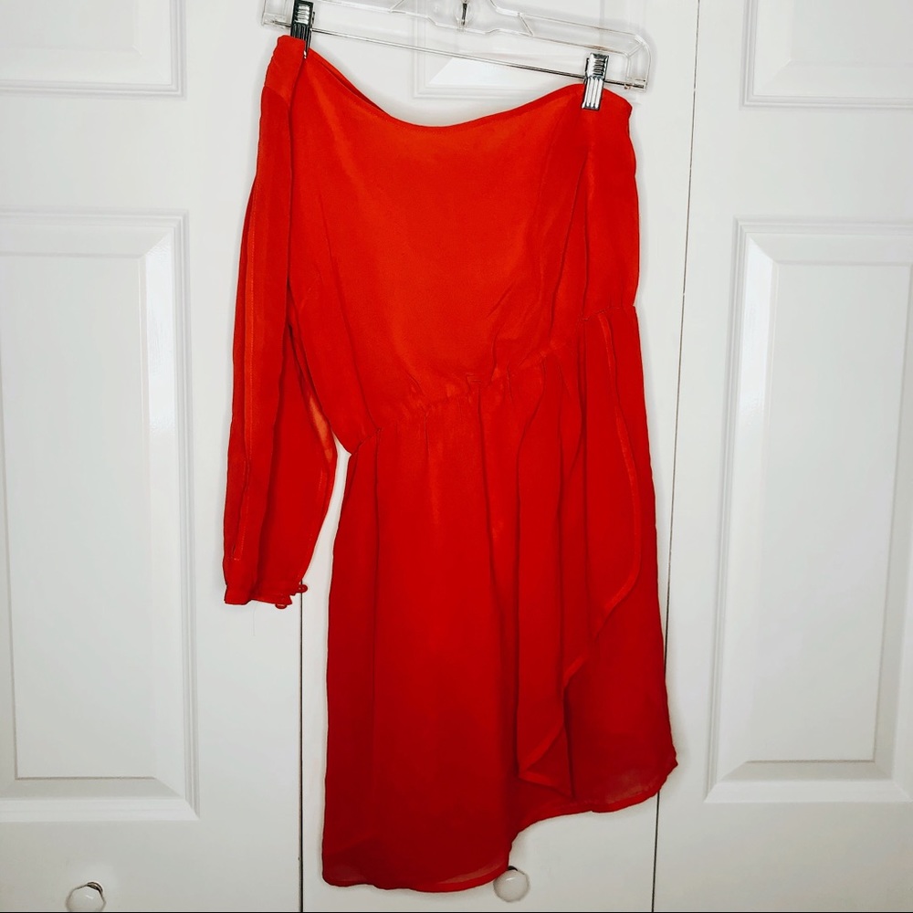 Red One Shoulder Dress